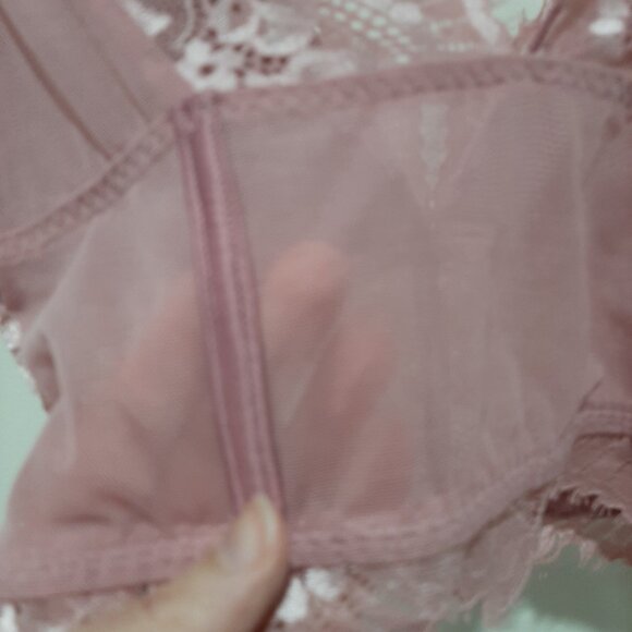 boho lace cap sleeve corset sheer back long line bralette top - Picture 4 of 12